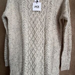 BB Dakota Women's Speckled Cream Cable Knit Sweater Dress XS